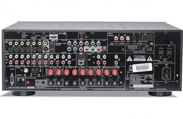 Задняя панель Denon AVR-2308